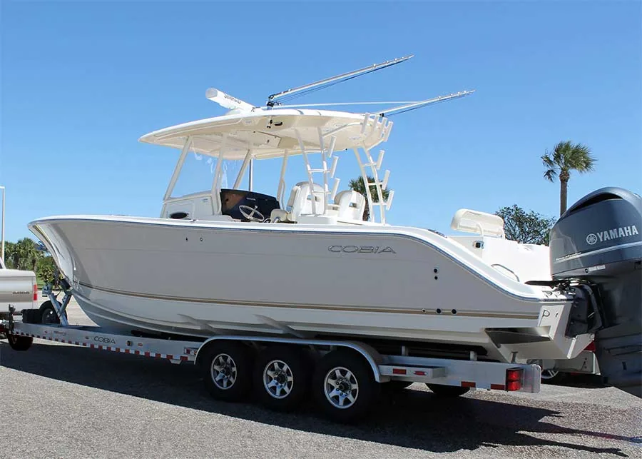 st. Louis boat loaded on a trailer for recovery and towing